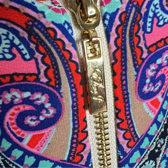 Eliza J Pink Multi Floral Paisley Strip Women’s Shift Knee Length Dress Size 4 - Picture 7 of 9